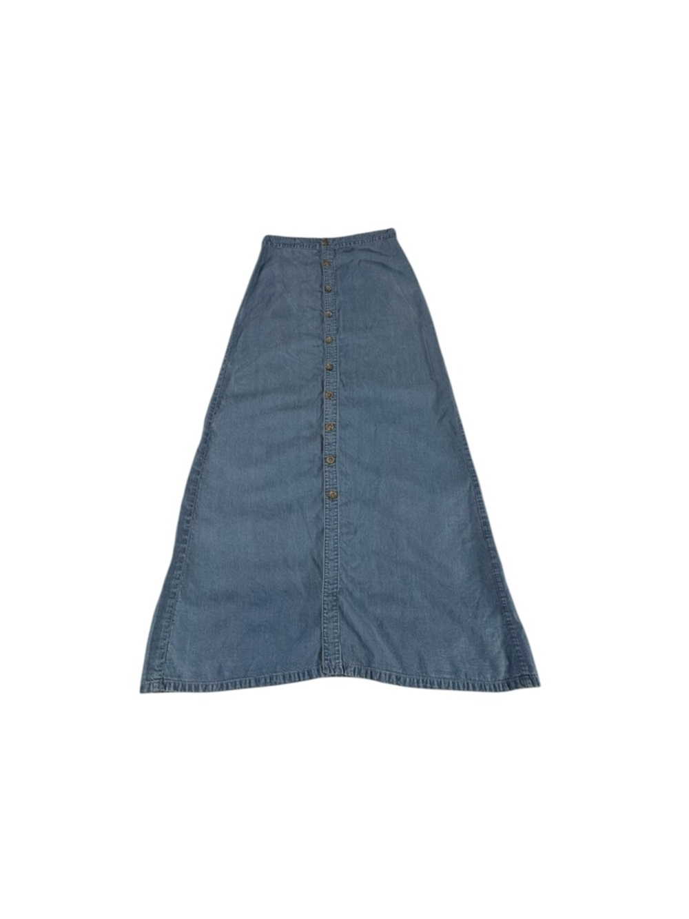 Express Lightweight Denim Maxi Skirt Button Front A Line 90s Minimalist 2
